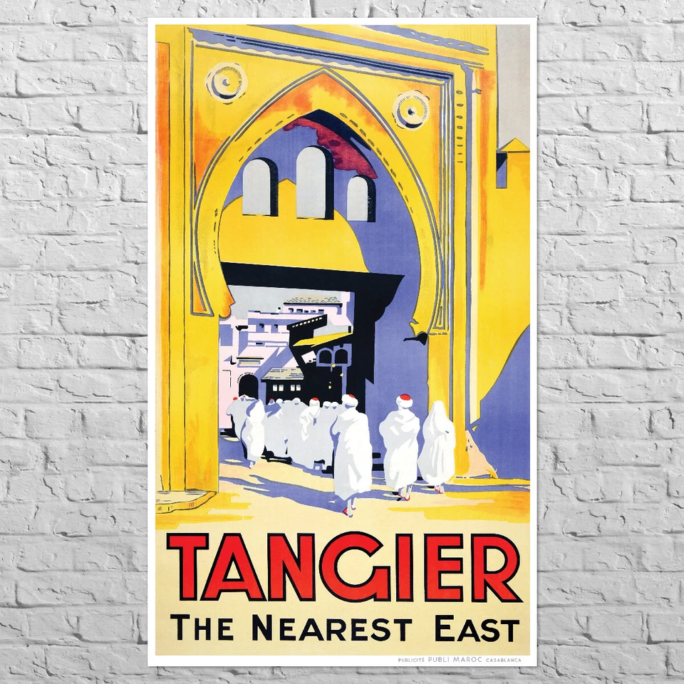 Póster Tánger, años 20 | 20x33" tamaño grande | Marruecos, estilo musulmán | Medina Foto 1 de 4