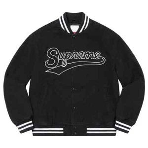 Letterman Supreme Doughboy Black All Wool Varsity Jacket - Picture 1 of 4