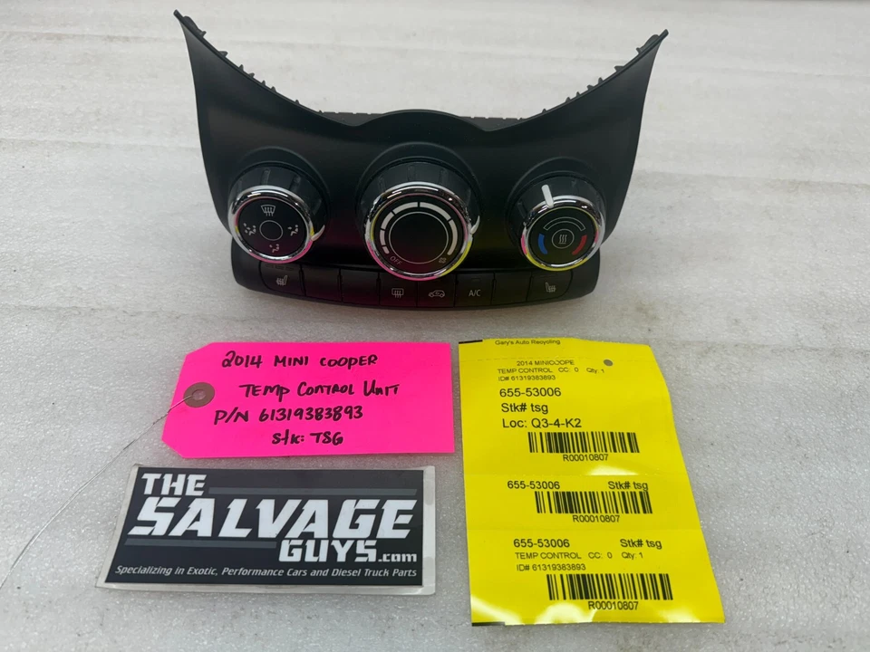 14 MINI COOPER HEATER AC CONTROL PANEL 61319383893 F54 F55 F56 13-19 - Image 1 of 4