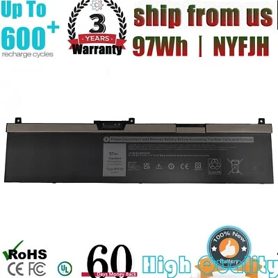 Batería 97Wh NYFJH para Dell Precision 7530 7730 7540 7740 Series 0WNRC GW0K9 NUEVA Foto 1 de 4