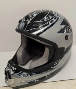 FOX Racing Tracer Motocross Motorcycle Helmet Adult M 58cm Snell DOT Grey/Black - Picture 1 of 10