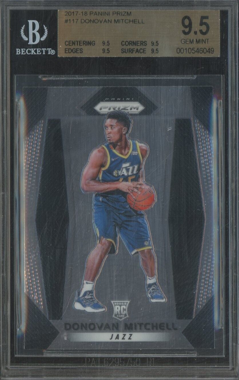 2017-18 Panini Prizm #117 Donovan Mitchell Utah Jazz RC Rookie BGS 9.5 GEM MINT