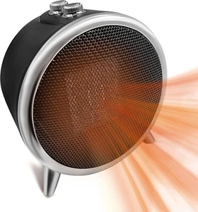 Comfort Zone Desktop Space Heater, 1,500 Watt, Adjustable Thermostat, Black - Picture 1 of 9