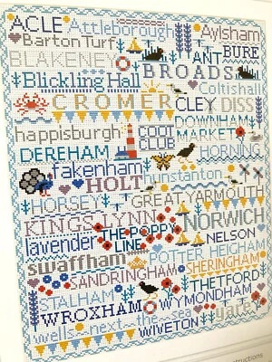 Counted Cross Stitch Kit NORFOLK COUNTY BROADS SAMPLER Aida 14 Riverdrift House