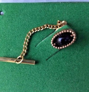 Tie Tack Coppercraft Guild Artisan Copper New Box Gift Vintage Green Stone - Picture 1 of 6