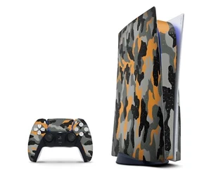 Orange Camo PS5 Skin - Orange Camo Skin Decal For PS5 PlayStation 5 Console - Picture 1 of 6
