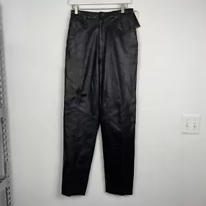 Vintage 1979 Christian Dior Black Leather Pants Size 10 NWT $1299.99 - Picture 1 of 11