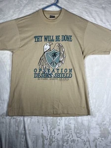 Vintage 1990 Graphic Tee Operation Desert Storm "Desert Shield" T Shirt XL - Picture 1 of 13