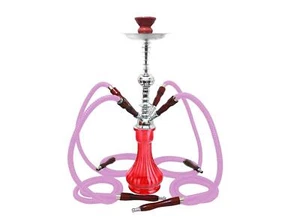 Shisha Verkauf 4 tube Schläuche Größe Luxus Hoka Rote Vase Narguile Glas Wasser - Bild 1 von 6