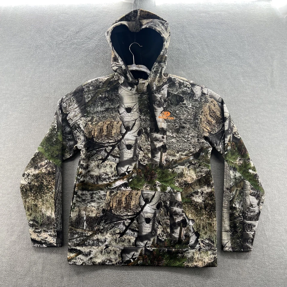 mossy oak mens size L camo hooded pullover hoodie sweater drawstring - Image 1 of 4