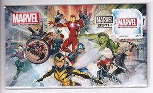 AUSTRALIAN PNC COVER 2024 $1 TUVALU MARVEL 85TH ANNIVERSARY COLOURED COIN #M3121 - Picture 1 of 2