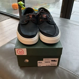 NWB Men’s BARBOUR Bosun Boat Shoes. Navy UK 10 RRP £100 - Picture 1 of 6