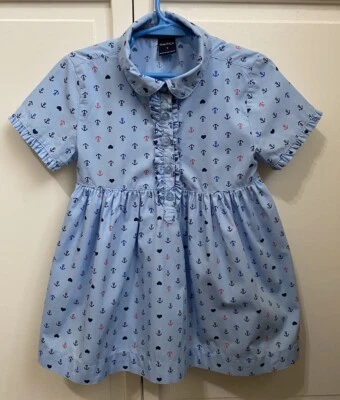 Vestido Camisa Nautica Jóvenes Niñas Estampado Ancla Azul/Azul Marino Talla 7 Foto 1 de 4