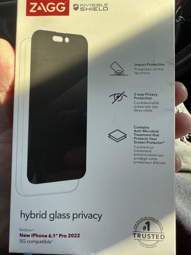 ZAGG Invisible Shield Displayschutzfolie Hybrid Glas Privacy iPhone 14 Pro 5G - Neu in OVP-