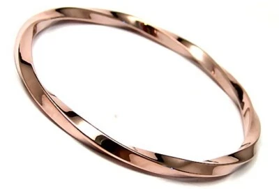 Brazalete Brazalete Retorcido PVD Oro Amarillo Acero Quirúrgico Hipoalergénico Foto 1 de 2