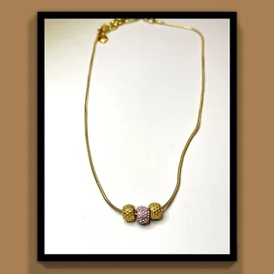 Brighton ABC MINI CHARM Necklace 16" - 18" Gold tone w/ 3 charms - Picture 1 of 4