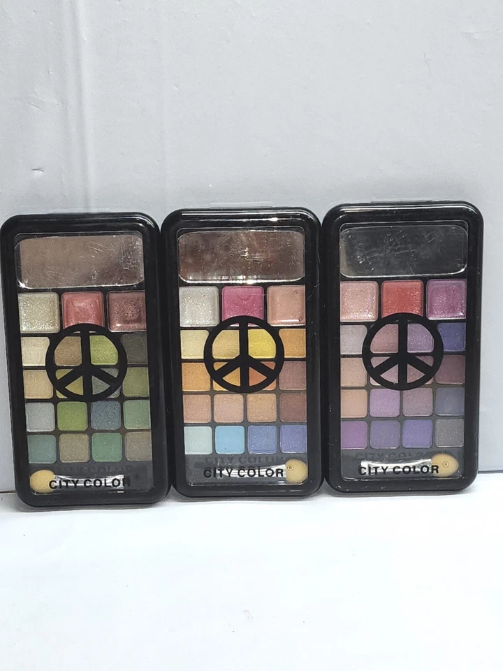 Mixed Lot Of 3 Pcs City Color Peace Eye Shadow and Lip Gloss Color Palette  - Image 1 of 1