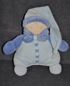 🍀Doudou Lutin Bleu NOUNOURS Garçon Long Bonnet Ancien Peluche Hochet Grelot - Imagen 1 de 2
