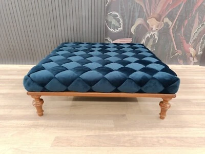 Ottoman table, Knit coffee table, Cocktail table, Short table, Accent table, - Image 1 of 4