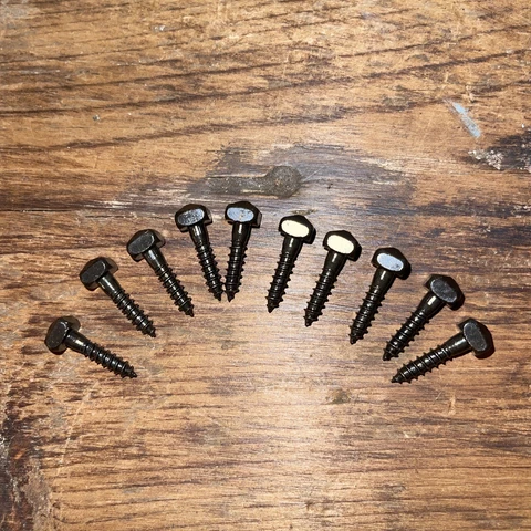 Wood Door Screws Pyramid Square Head Steel Black Oxide # 8 X 3/4” Cover