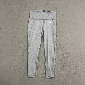 Adidas 7/8 Leggings Womens Medium Tight Fit High Rise Gray Activewear Workout - Picture 1 of 13