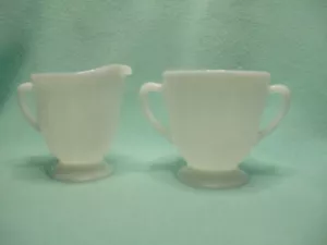 MacBeth Evans Glass Co American Sweetheart Monax Cream and Sugar Set/ NO LID - Picture 1 of 13