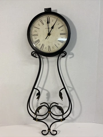 HOWARD MILLER PAULINA WROUGHT IRON WALL CLOCK 625296 No Pendulum Cover