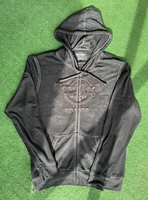 Sudadera con capucha Hard Rock Café Orlando carbón envejecido cremallera para hombre L Foto 1 de 4