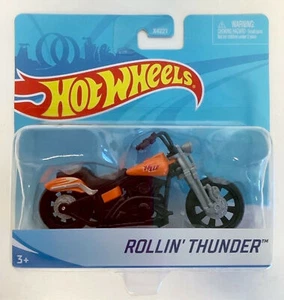 NEW Mattel X7721 Hot Wheels 1:18 Street Power ROLLIN THUNDER Motorcycle Orange - Picture 1 of 2