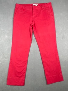 Tory Burch Chino Pants Womens Size 30 Red Flat Front Straight Leg Cotton - Picture 1 of 14