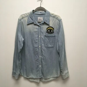 Rails Blue Chambray Light Wash Long Sleeve Cleopatra Pocket Button Up Shirt L - Picture 1 of 8