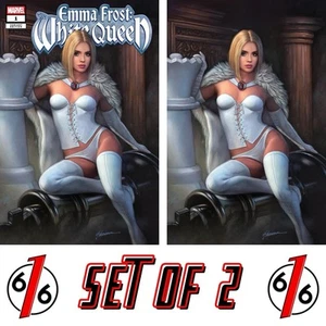 🔥 EMMA FROST WHITE QUEEN 1 SHANNON MAER Trade & Virgin Variant Set Ltd 1000 - Picture 1 of 4