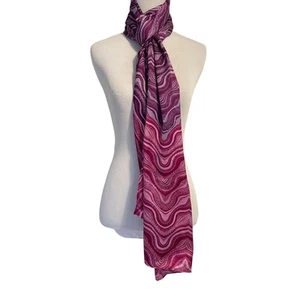 ECHO Purple & Fuchsia Pink Swirly Scarf Womens Rectangle Colorblock Pop of Color - Picture 1 of 5
