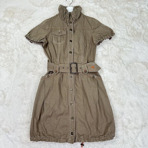 Abito Burberry blu etichetta cintura manica corta logo cavallo M 38