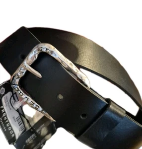 Nuevo con etiquetas Cinturón Georg Roth Italiano Cuero Negro Mediano "Vermont" Hecho en Alemania - Imagen 1 de 8