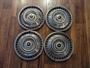 4x Set OEM 1964 1965 Chevrolet Chevy Nova Hubcaps Wheel Hub Covers Chrome 14" - Picture 1 of 6