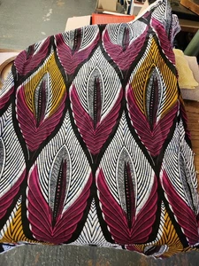 African Veritable Real Wax Block Print 100% Cotton. 4 Metres W 42cms - Picture 1 of 4