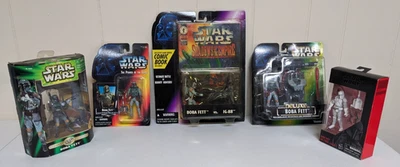星球大战混合套装 4 件 BOBA FETT 人物密封全新 1995/2 X 1996/2000/2016 — 第 1/4 张图片