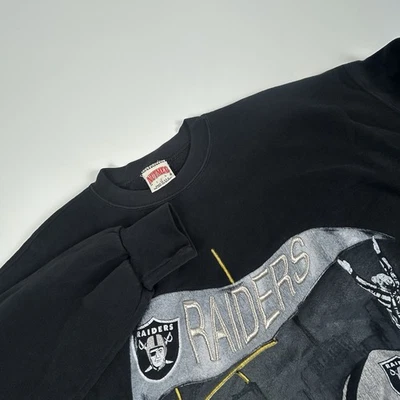 Nutmeg Mills SZ XL NFL Los Angeles Raiders Crewneck Sweatshirt 90s Y2K VTG Rare - Image 1 of 4