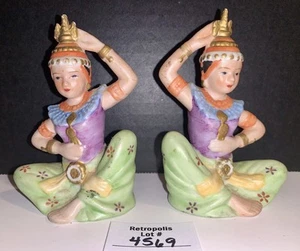 2 Keramik Thai Tänzer Figuren Vintage - Bild 1 von 20