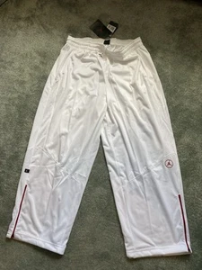 Jordan Dri Fit Sport Cut Mens 3XL White & Red Track Bottoms w Logos 404323-100 - Picture 1 of 15