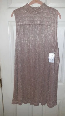 Nine West Golden Sleeveless Women’s Dress Size XL  Sparkly Cocktail/ Party  NEW  - Image 1 of 4