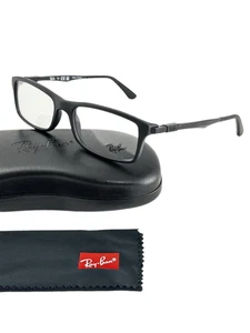 Ray Ban NUEVO Negro Mate Rectángulo Moda Monturas 54-17-145 Anteojos RX7017 - Imagen 1 de 12