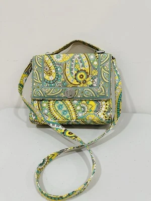 VERA BRADLEY JULIA LEMON PARFAIT SATCHEL CROSSBODY SHOULDER MED TURN LOCK BAG  - Image 1 of 4