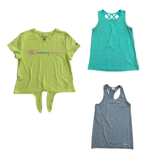 Under Armour Champion Girls 3 Pcs Athletic Tank Top & T-Shirt Bundle XL (14/16) - Picture 1 of 13