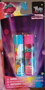 Trolls Duo Set Of Blueberry And Cotton Candy Flavored Lip Balm World Tour - Picture 1 of 2