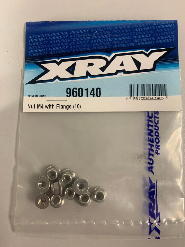 Xray NUT M4 WITH FLANGE 10PCS T2 T3 T4 1/10 960140 1223 - Photo 1/1