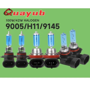 Quayub 9005 H11 9145 Headlight High Low Beam Fog Light Bulbs Super Bright 4200K - Picture 1 of 16