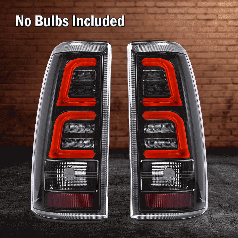 Черные светодиодные трубчатые задние фонари для 99–02 Chevy Silverado 1500/99–06 GMC Sierra - Изображение 1 из 4