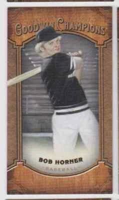 2014 UD UPPER DECK GOODWIN CHAMPIONS MINI BOB HORNER #66 PARALLEL - Image 1 of 2